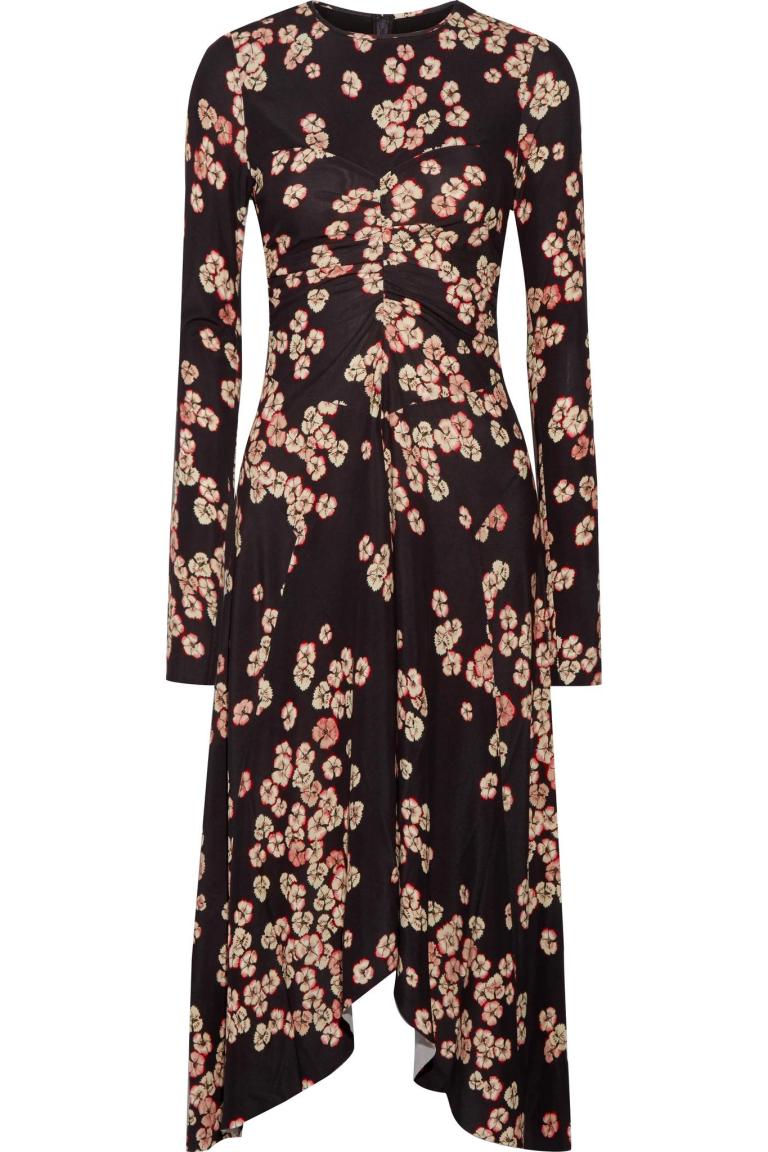 isabel-marant-dark-purple-Diana-Asymmetric-Floral-print-Stretch-crepe-Dress