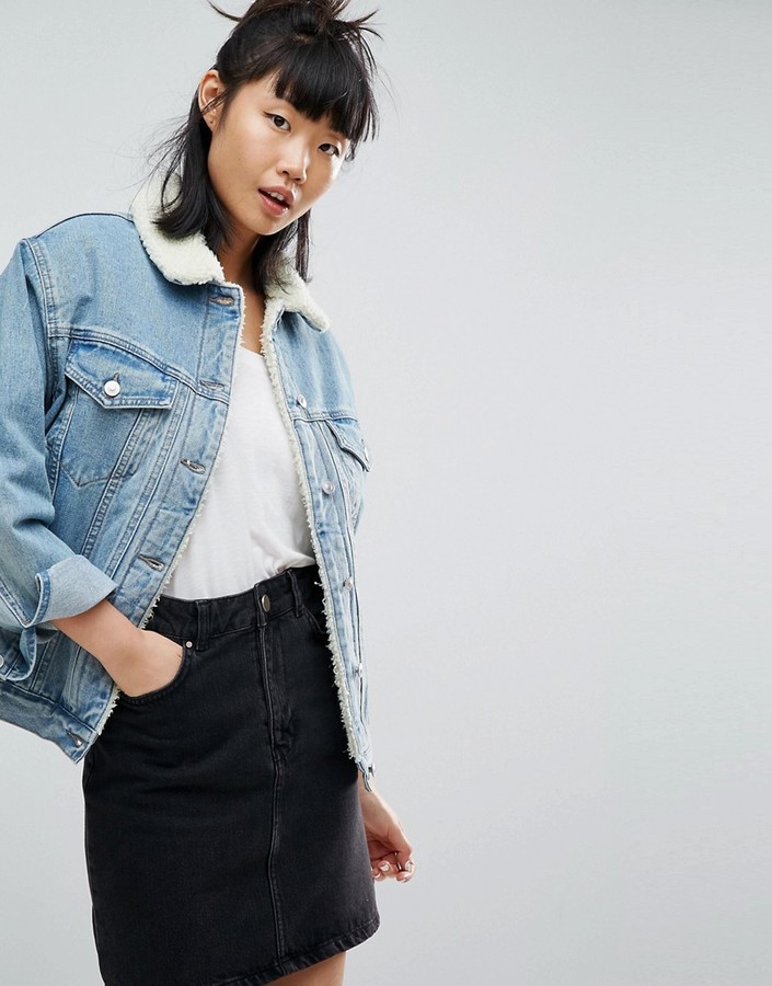 ASOS Denim Borg Jacket