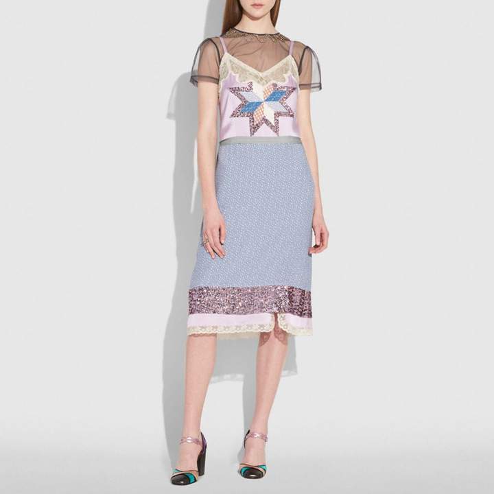 Coach Quilted Patchwork Slip Dress