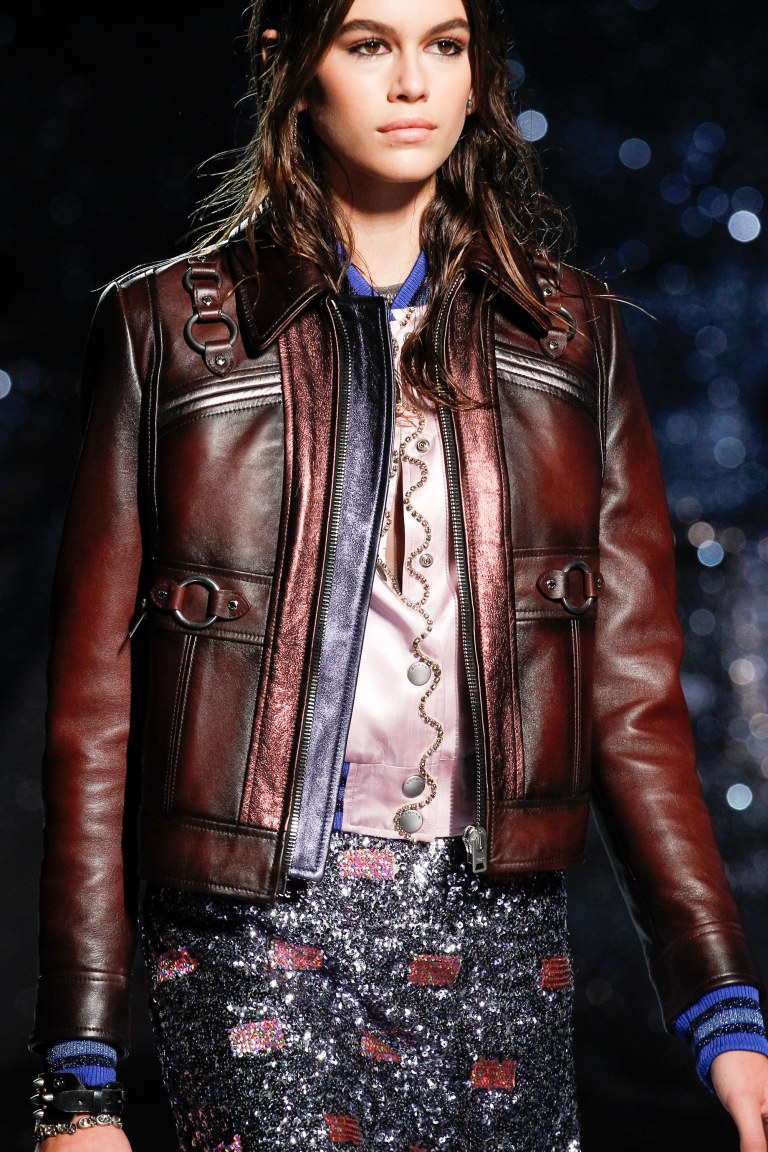 Coach SS18 leather jacket close up