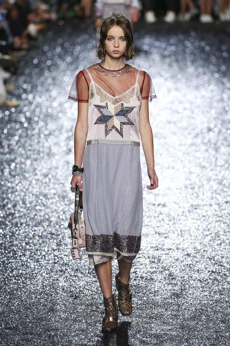 lilac patchwork dress Coach ss 18 photo Edward James