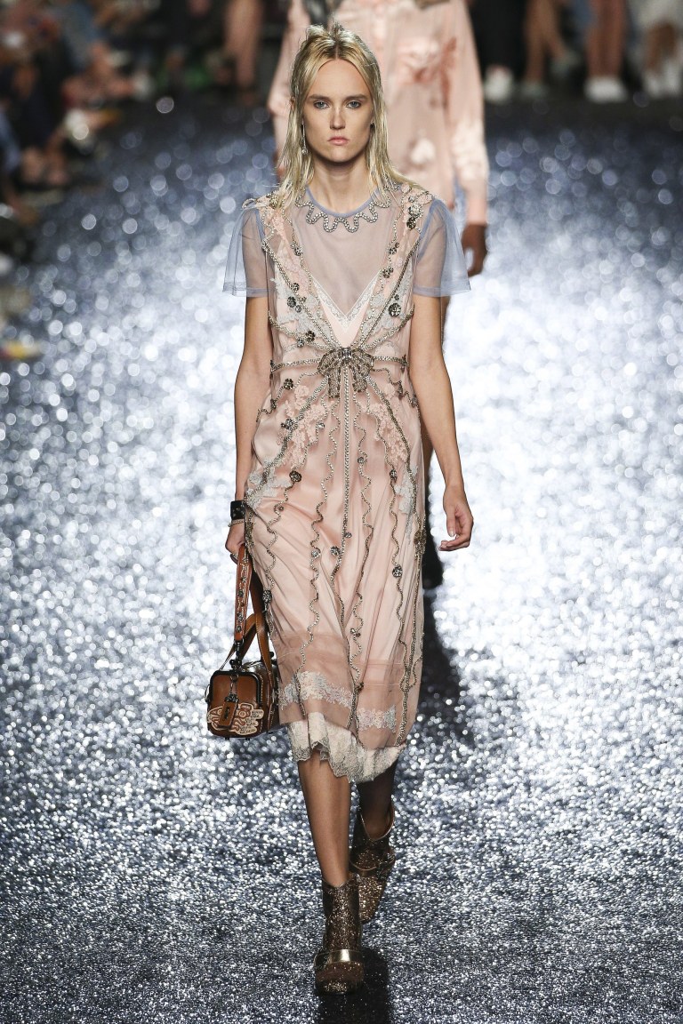 pink and chiffon dress Coach SS18 photo Edward James