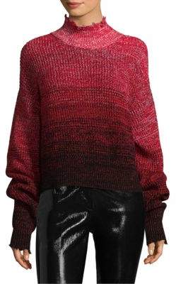 Helmut Lang Distressed Marled Wool Patchwork Sweater