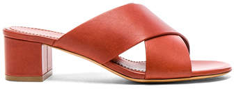 Mansur Gavriel Leather 40mm X Strap Heels