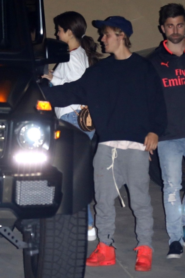 Selena Gomez and Justin Bieber leave church January 31 2018