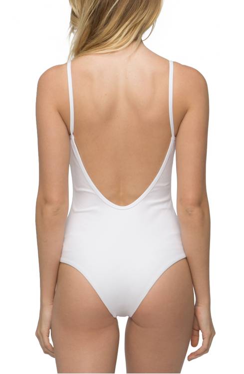 Tavik Lila Ribbed One-Piece Swimsuit back view