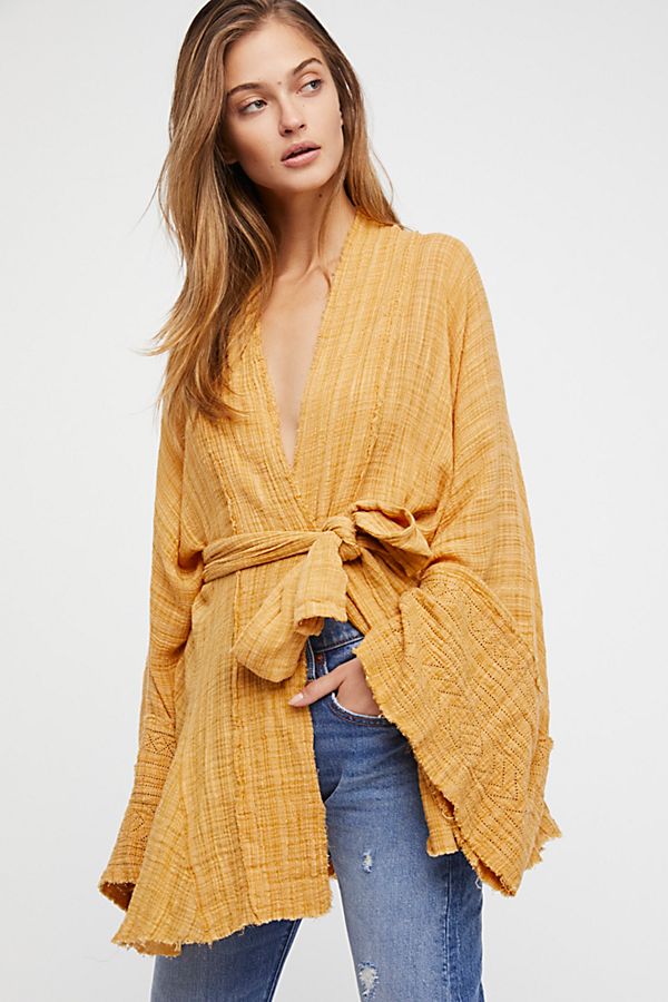 Free People Tie Wrap Kimono