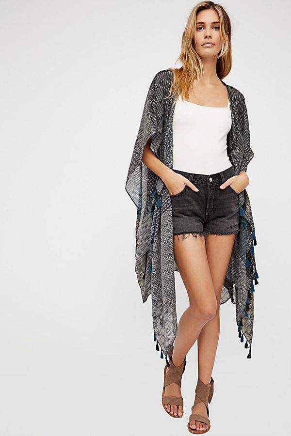 Seven Seas Patchwork Print Kimono