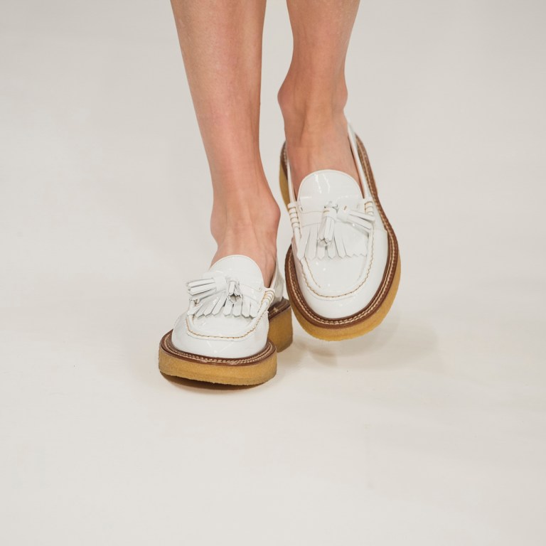 Tods white loafers