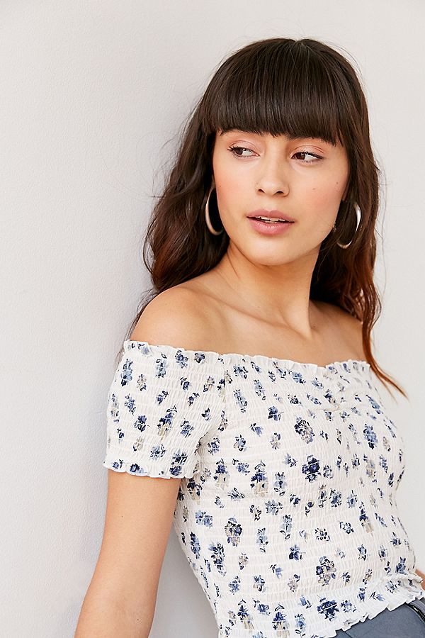 Urban Outfitters UO Jade Smocked Off-The-Shoulder Top
