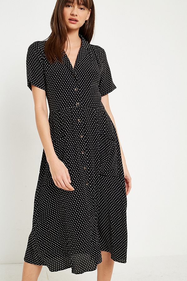 Pins &amp; Needles Polka Dot Midi Shirt Dres
