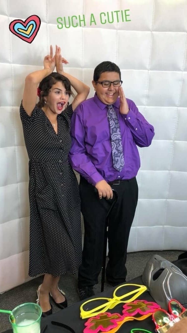 Selena Gomez style fashion outfit blog black print midi tea dress CHOC Childrens hospital prom 23 June 2018