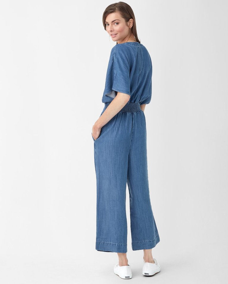 Splendid Desert Batik Tie Waist Jumpsuit back view