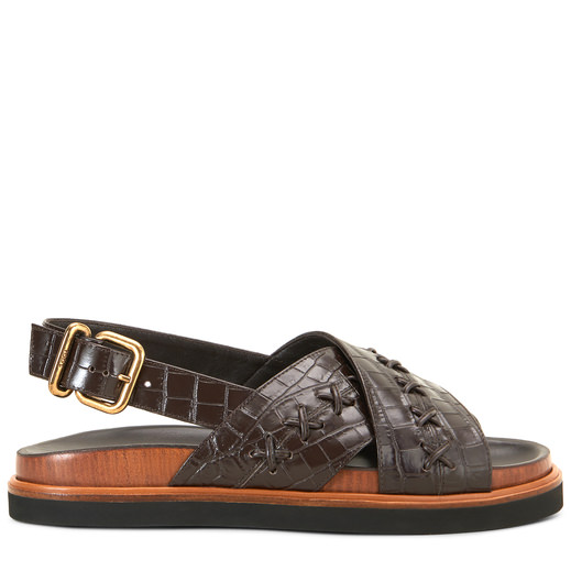 Tods crocodile print sandalsin leather