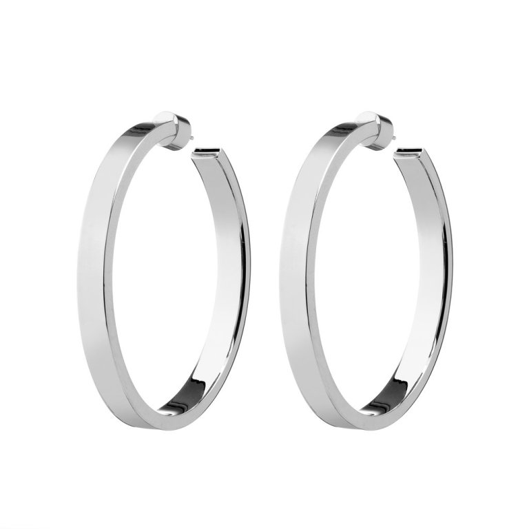 Jennifer Fisher Silver Hollow Kate Hoop earrings