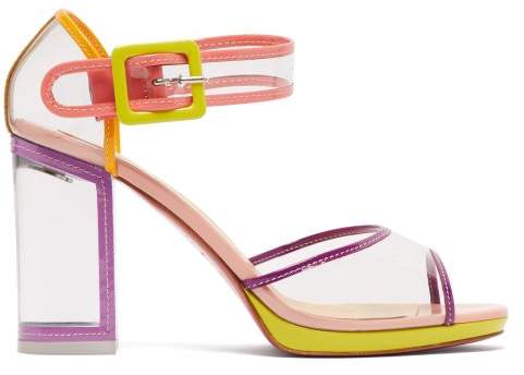 Christian Louboutin - Babaclara 100 Patent Leather And Pvc Sandals
