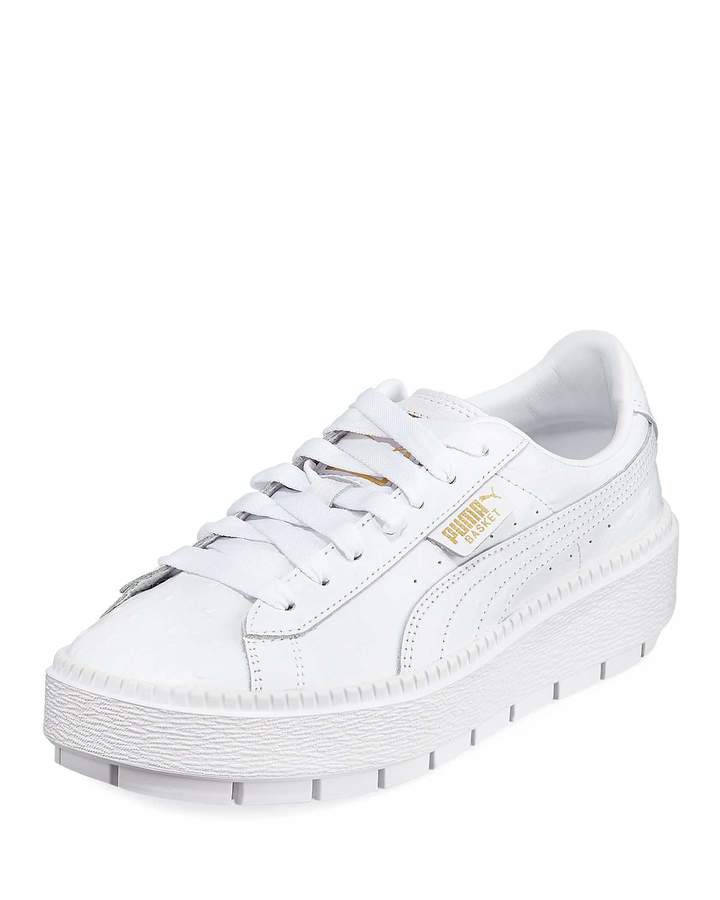 Puma Basket Trace Ostrich-Embossed Platform Sneaker