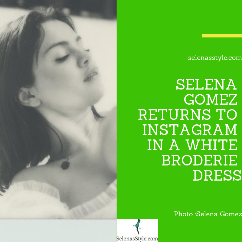 Where to get Selena Gomez style white lace broderie dress Instagram January 2019