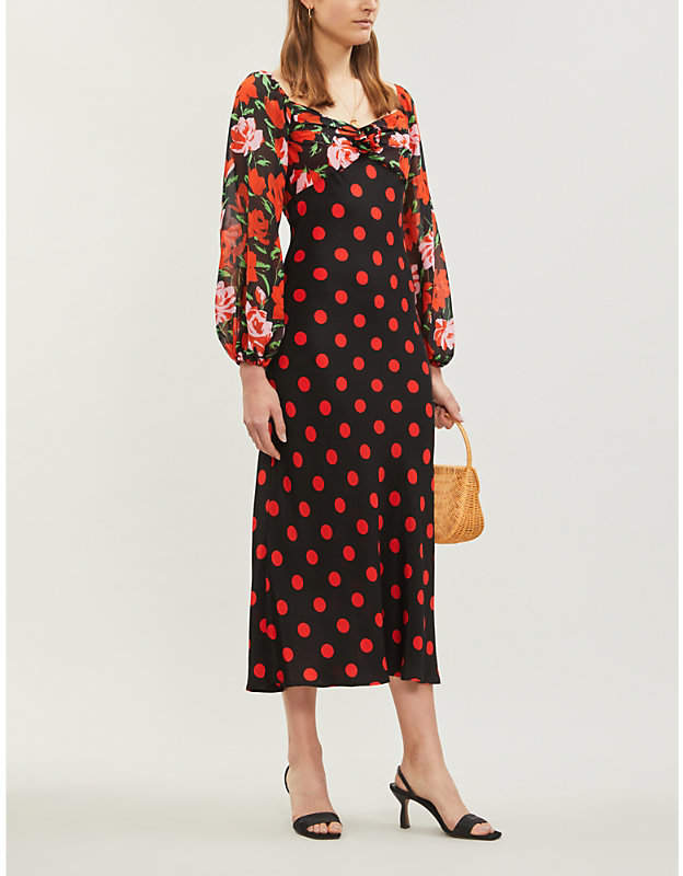 RIXO Josephine silk midi dress