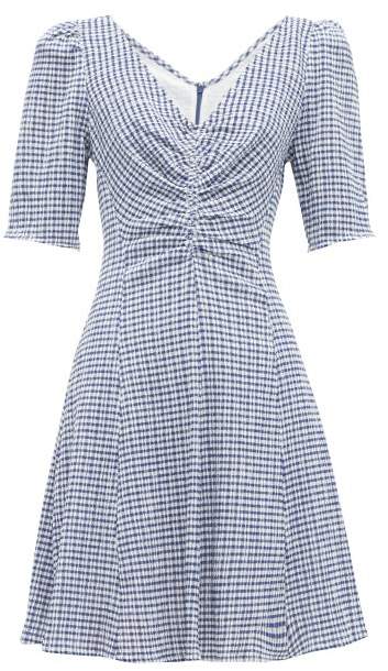 Staud Gingham Seersucker Mini Dress