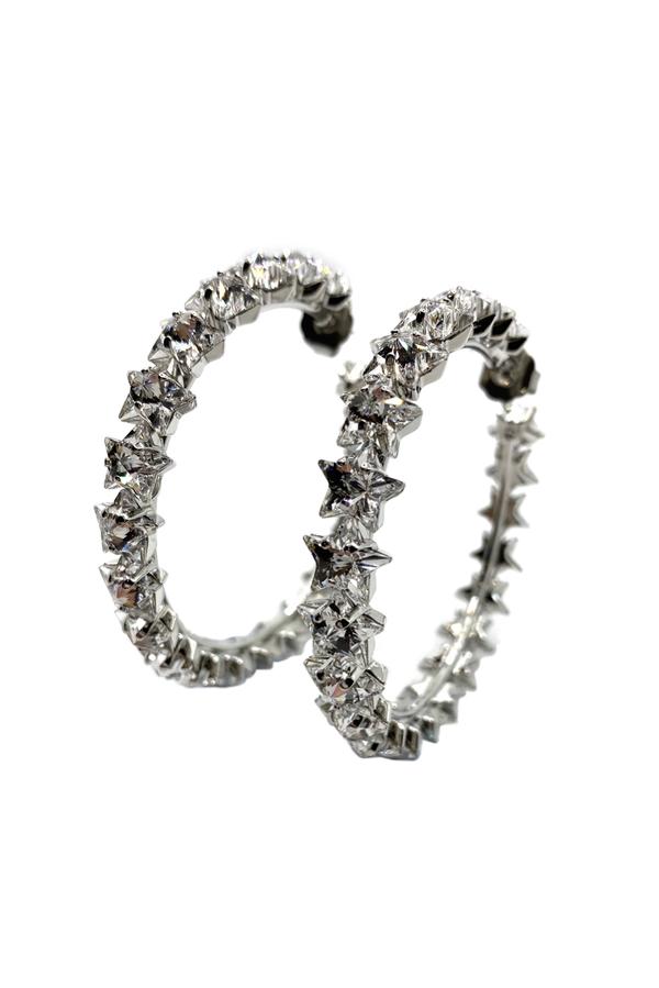 HVN Small Clear Star Crystal Hoop Earrings