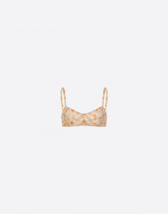 Alberta Ferretti Hibiscus Cage Crop Top