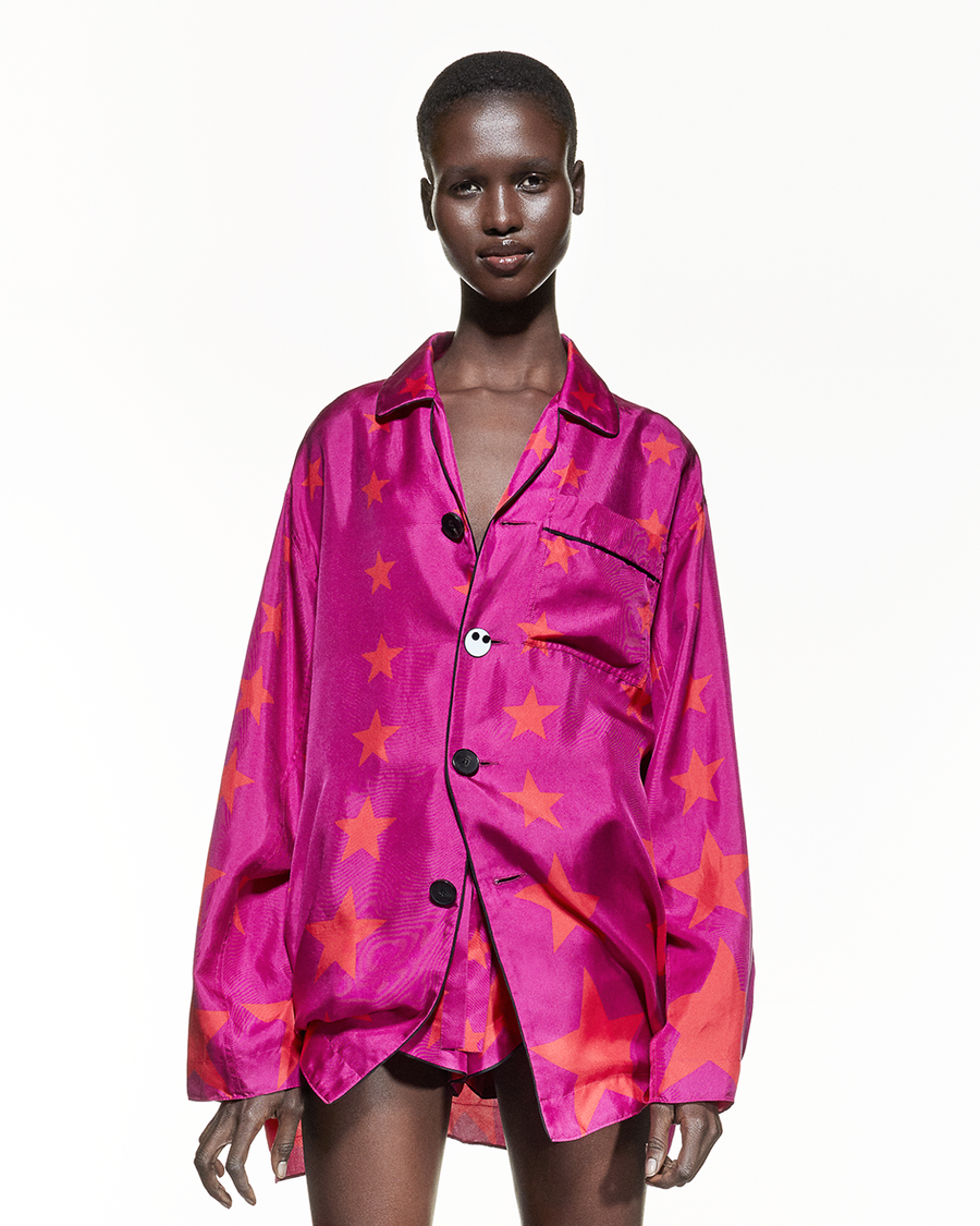 AZ Factory Silk Pyjama Shirt You're A Star