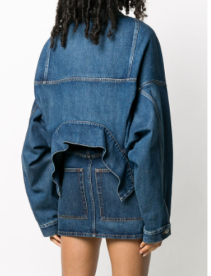 Balenciaga Upside Down denim jacket back view
