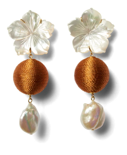 Lizzie fortunato Paper white Drop Earrings in Amber