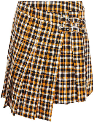 mcq-alexander-mcqueen-asymmetric-pleated-cotton-tweed-mini-wrap-skirt