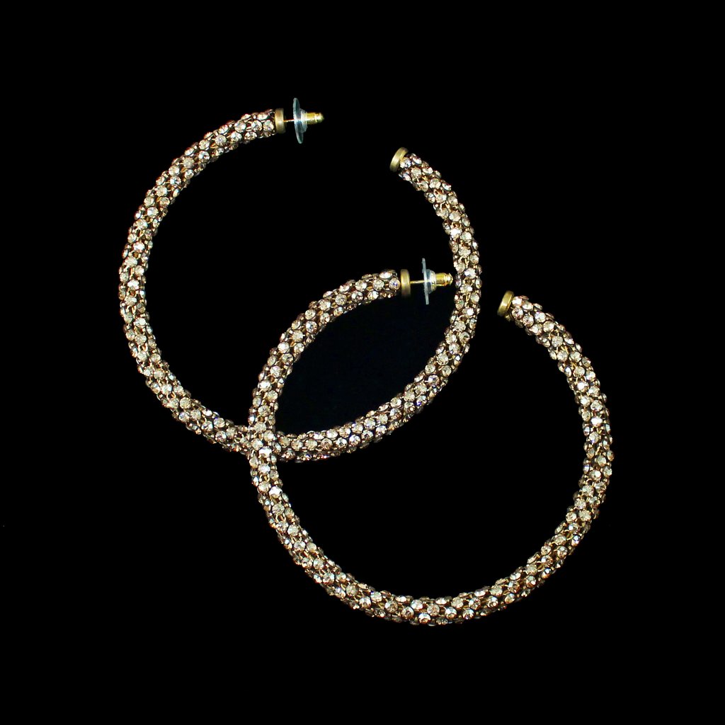 Michael Schmidt Crystal Mesh Hoop Earring