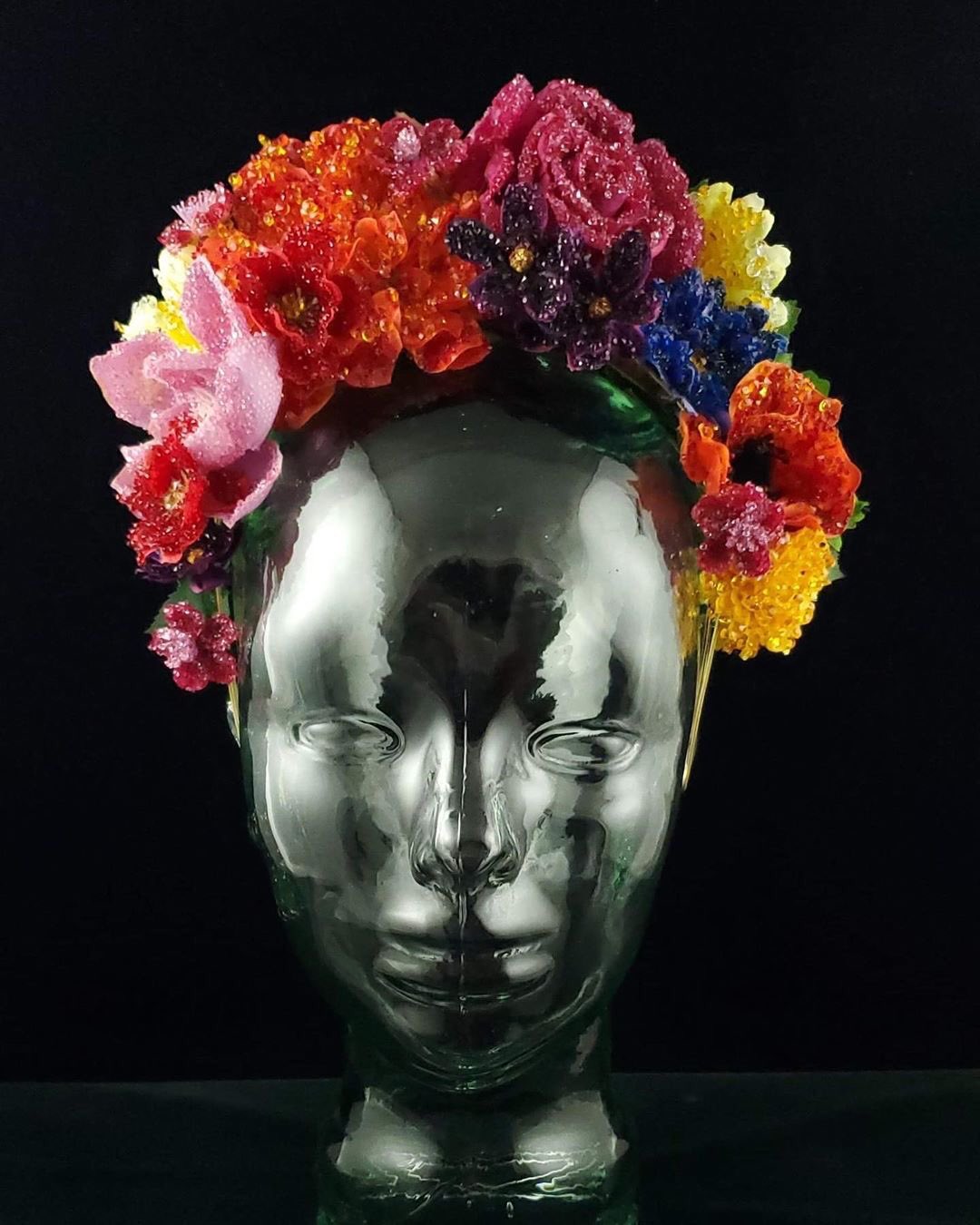 Michael Scmidt colour floral headdress