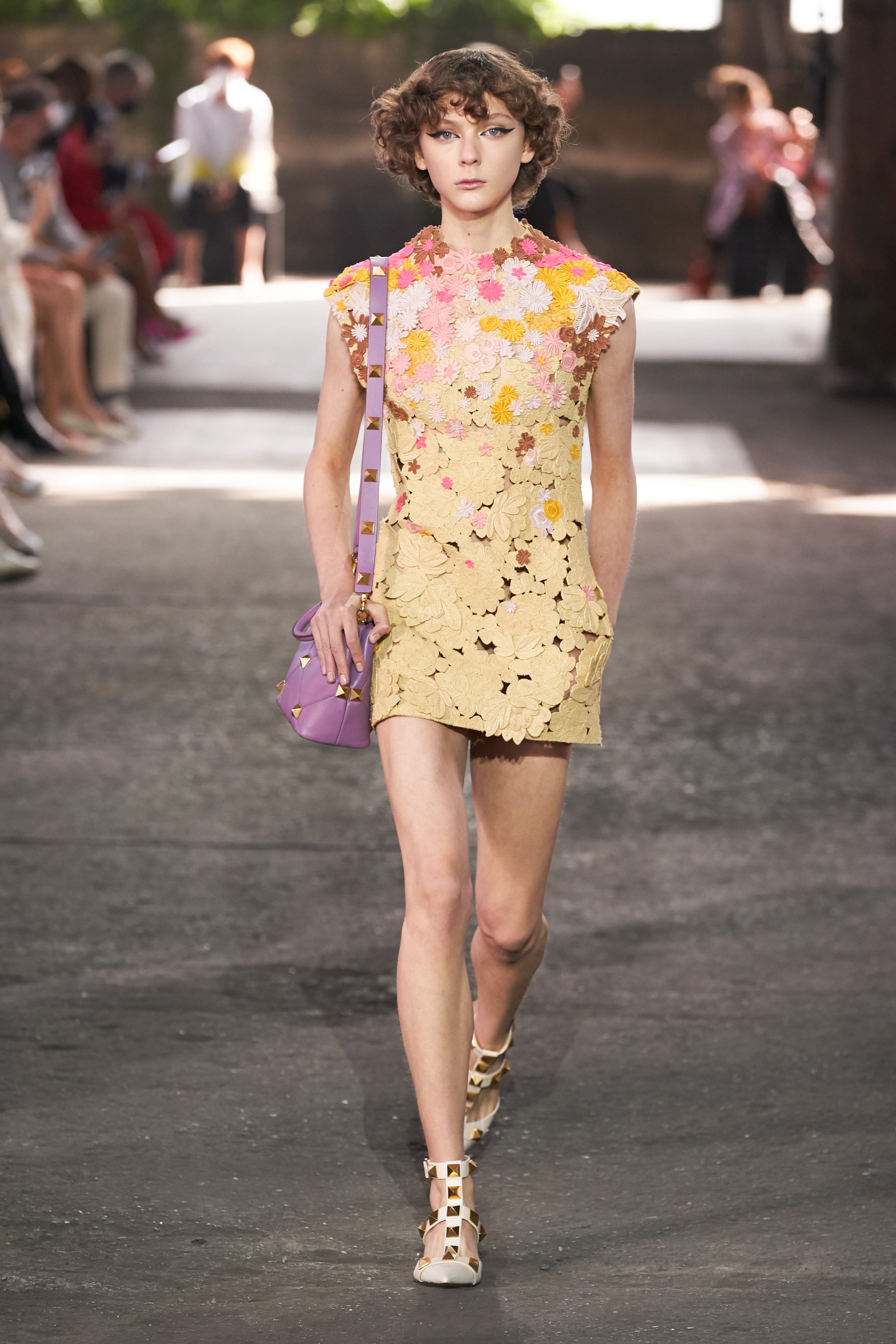 Valentino Spring 2021 Ready To Wear floral applique dress