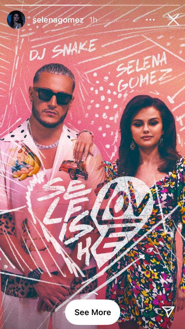 where to get Selena Gomez multi floral wrap dress DJ Snake Selfish Love 2 MArch 2021 Photo Selena Gomez
