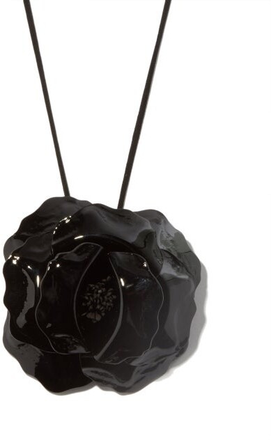 Saint Laurent Camellia Patent-leather Flower Choker