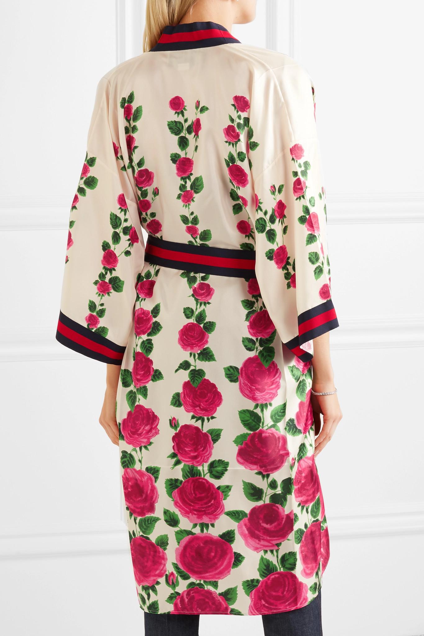 gucci-pink-Le-Jardin-De-Rose-Grosgrain-trimmed-Printed-Silk-twill-Robe back view