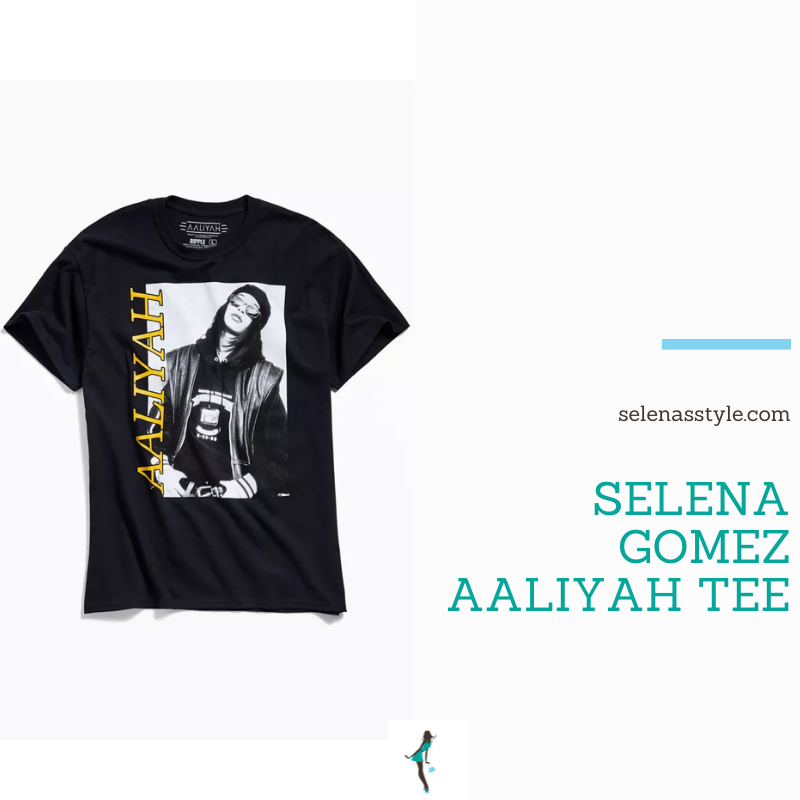 Where to get Selena Gomez outfits October 2021 blog Aaliyah black t-shirt tee