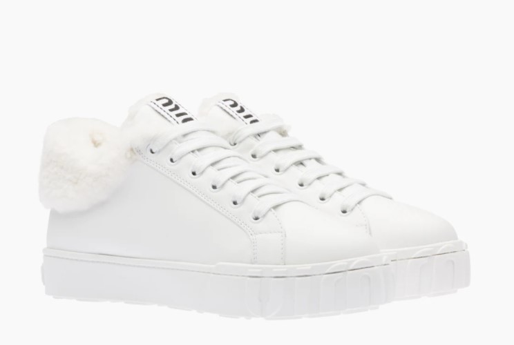 Miu Miu Leather High-Top Sneakers