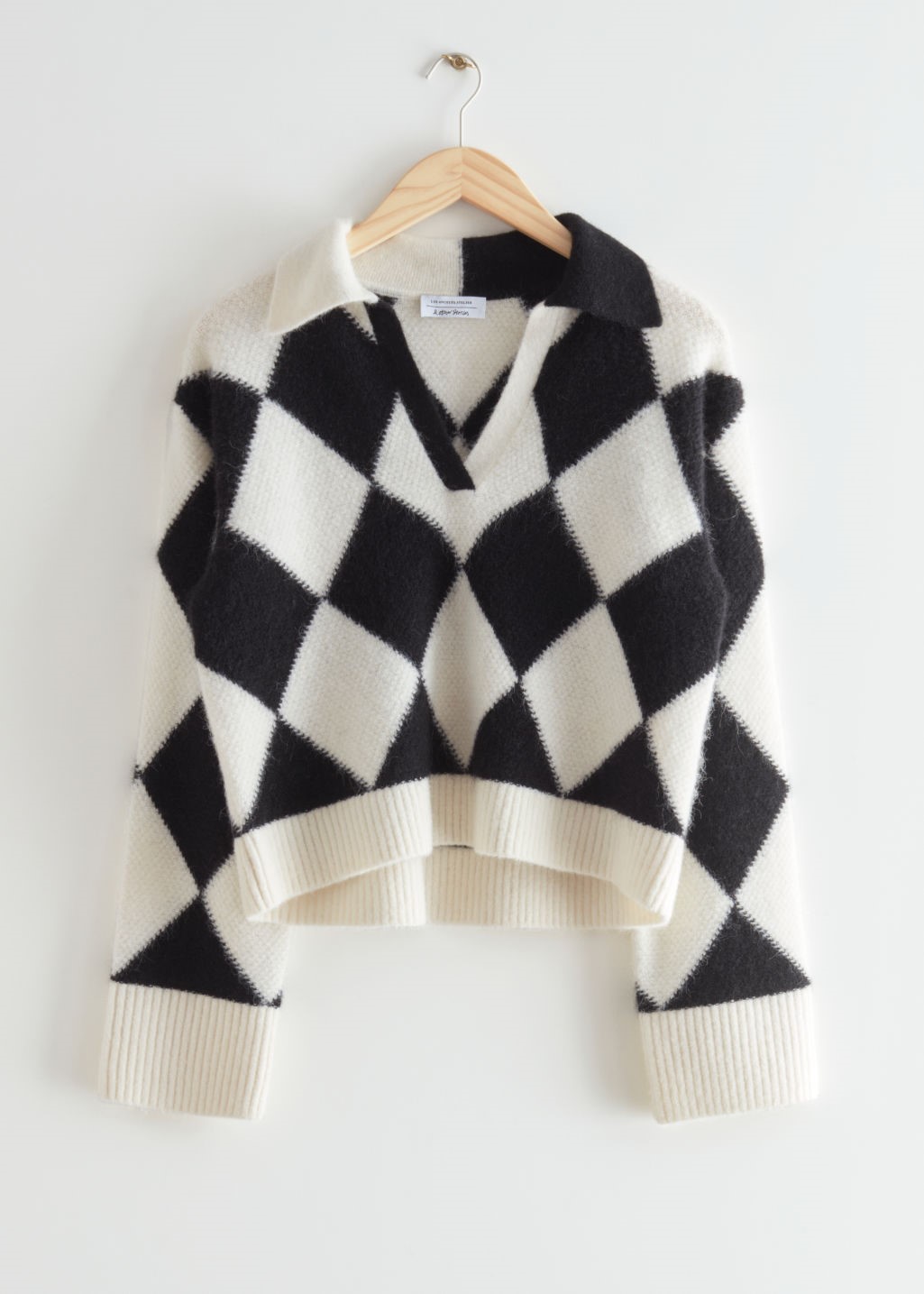 7 Other Stories Checkered Jacquard Knit Sweater
