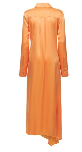 Nanushka Mamo Satin Shirt Midi Dress back view